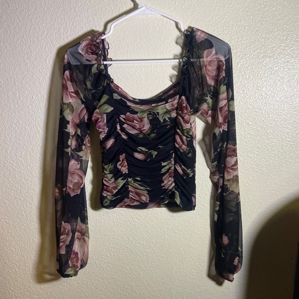 Flower Long sleeve summer/ Fall blouse